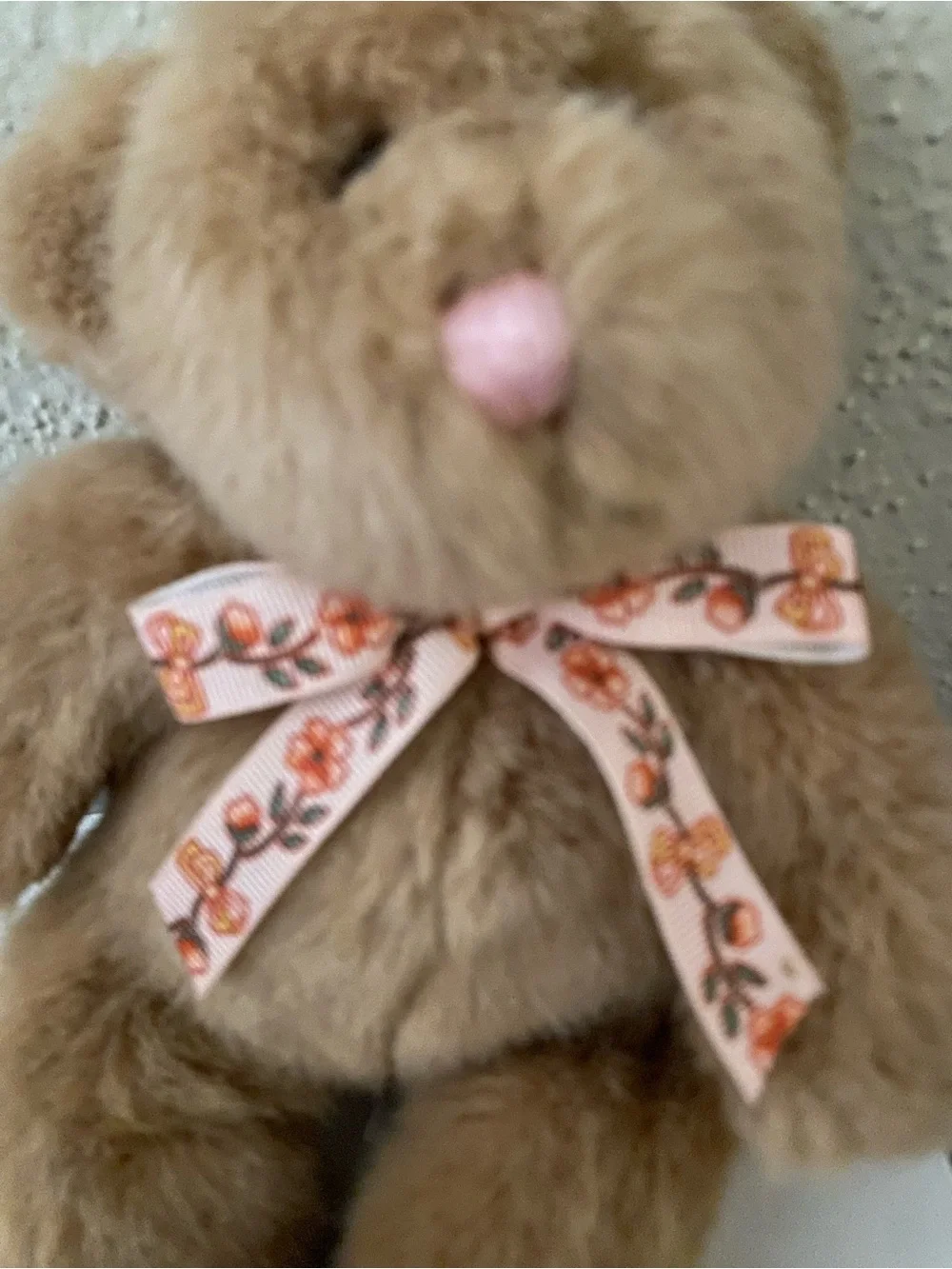 FRIENDS Plush Brown Teddy with Pink Floral Bow